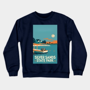 A Vintage Travel Art of the Silver Sands State Park - Connecticut - US Crewneck Sweatshirt